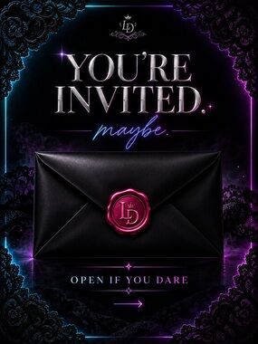 Black Invitation Envelope with Pink Wax Seal - You're Invited Party Invitation